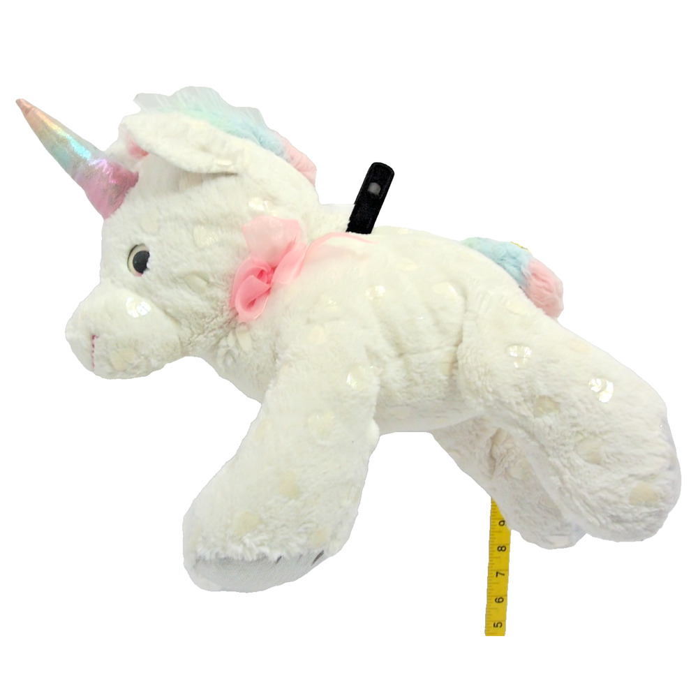 Toms Toy International White/w Sparkle Hearts Plush Unicorn/ Pastel Accents 19”
